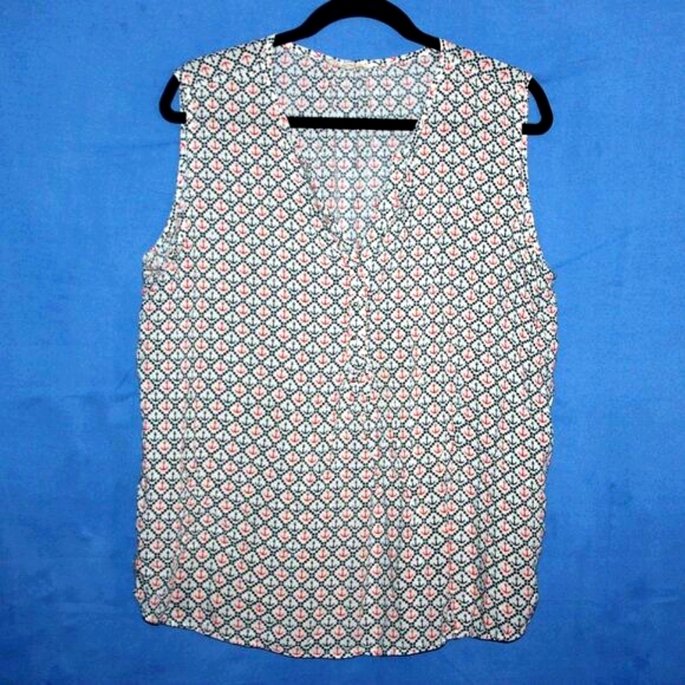 Grand & Greene Sleeveless V-Neck Blouse Multi-color XL